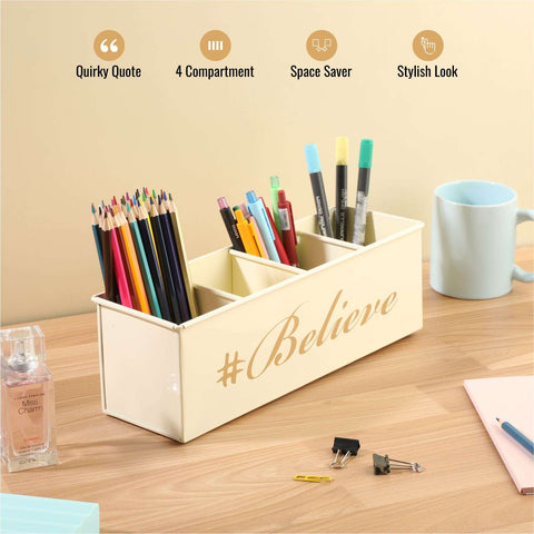 Dudki Believe Stainless Steel Desk Organizer