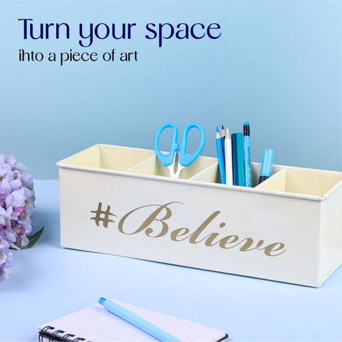 Dudki Believe Stainless Steel Desk Organizer