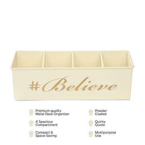 Dudki Believe Stainless Steel Desk Organizer