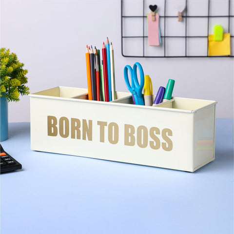 Dudki Born To Boss Metal Desk Organizer