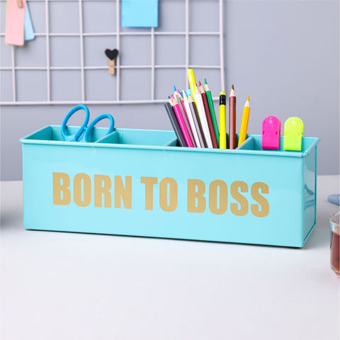 Dudki Born To Boss Metal Desk Organizer