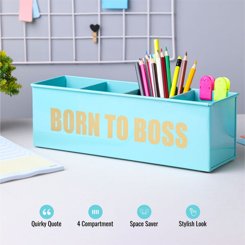 Dudki Born To Boss Metal Desk Organizer