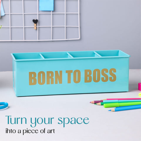 Dudki Born To Boss Metal Desk Organizer