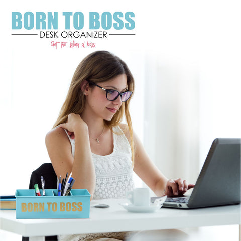 Dudki Born To Boss Metal Desk Organizer