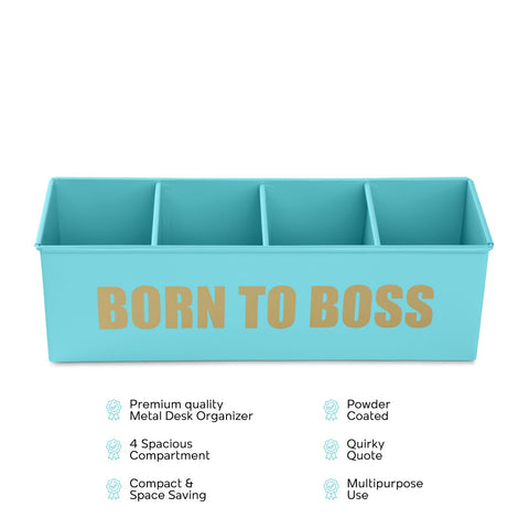 Dudki Born To Boss Metal Desk Organizer