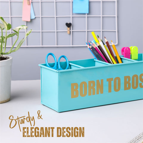 Dudki Born To Boss Metal Desk Organizer