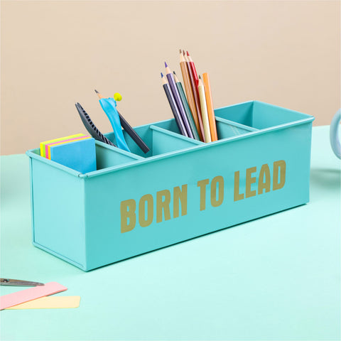 Dudki Born To Lead Metal Office Desk Organizer