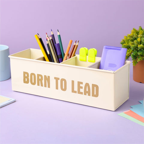 Dudki Born To Lead Metal Office Desk Organizer