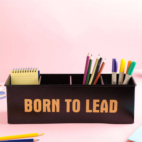 Dudki Born To Lead Metal Office Desk Organizer