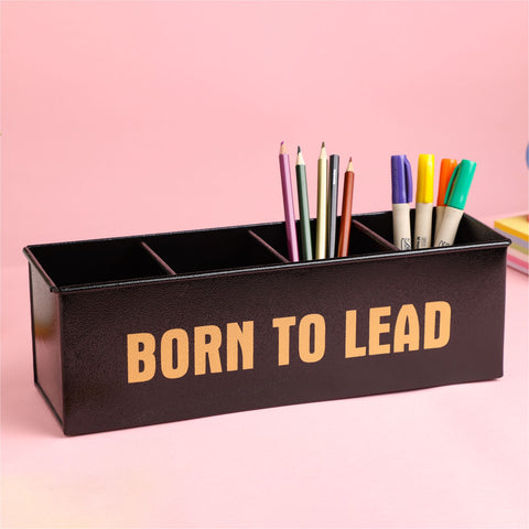 Dudki Born To Lead Metal Office Desk Organizer