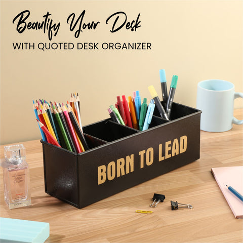 Dudki Born To Lead Metal Office Desk Organizer