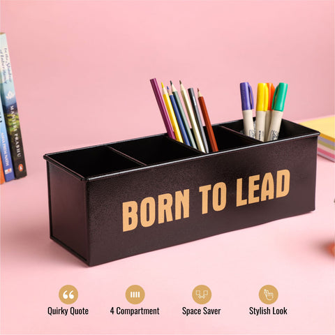 Dudki Born To Lead Metal Office Desk Organizer