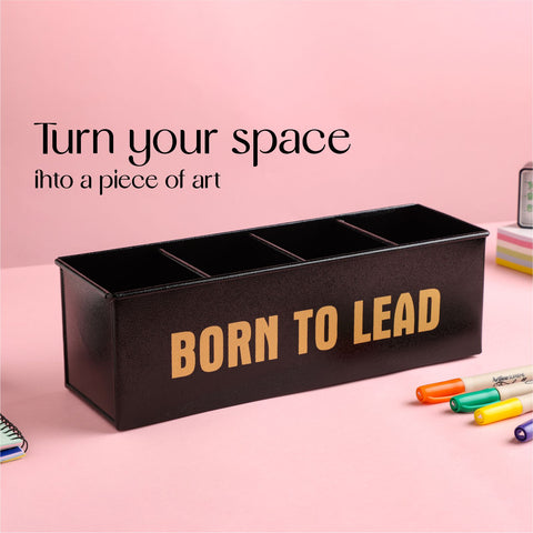 Dudki Born To Lead Metal Office Desk Organizer