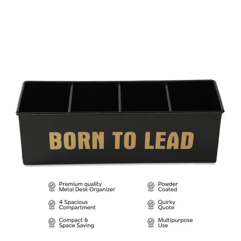 Dudki Born To Lead Metal Office Desk Organizer