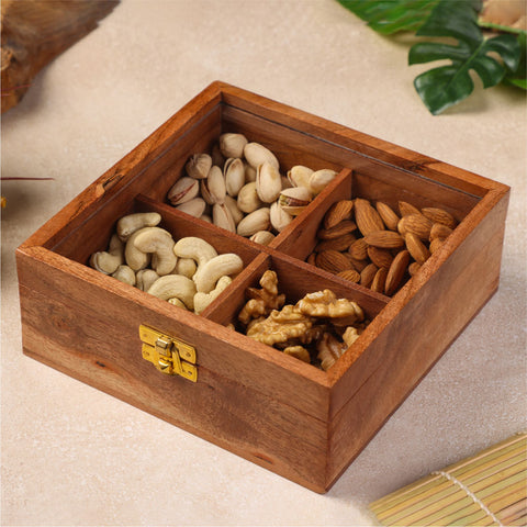 Dudki Wooden Dry Fruits Box