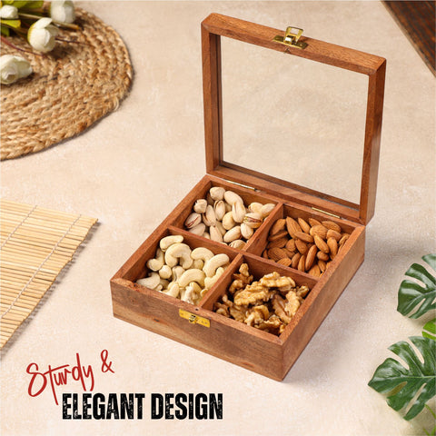 Dudki Wooden Dry Fruits Box