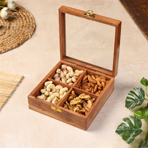 Dudki Wooden Dry Fruits Box