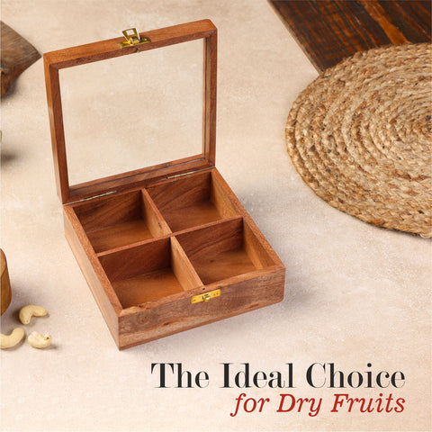 Dudki Wooden Dry Fruits Box