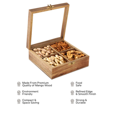 Dudki Wooden Dry Fruits Box