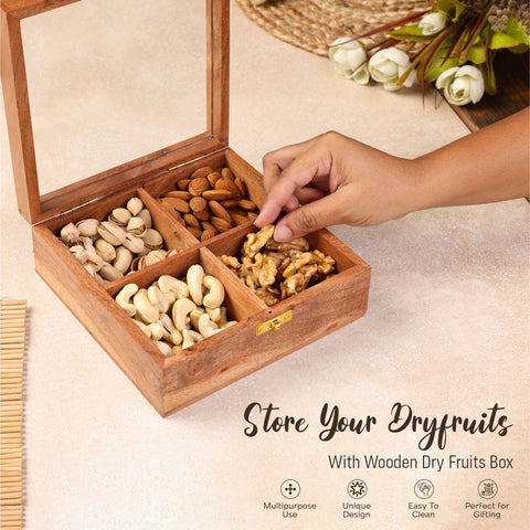 Dudki Wooden Dry Fruits Box