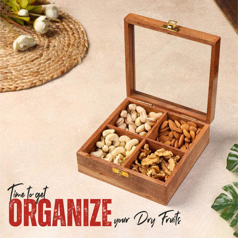 Dudki Wooden Dry Fruits Box