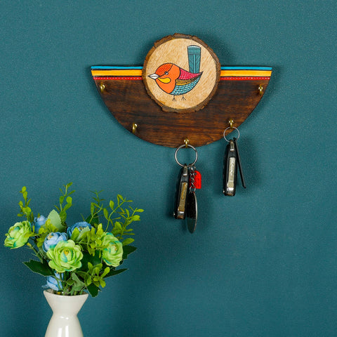 Dudki 1 Bird Wooden Key Holder