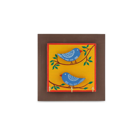 Dudki 2 Birds Wooden Key Holder