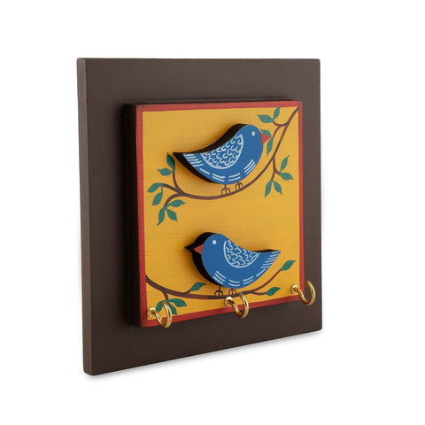 Dudki 2 Birds Wooden Key Holder