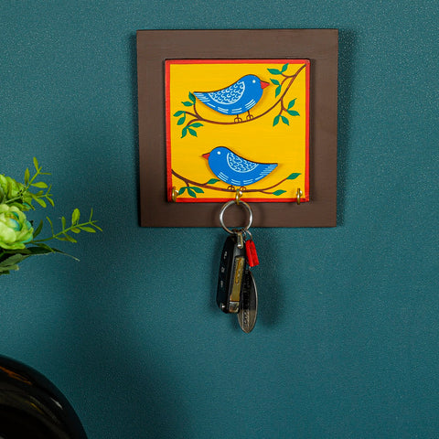 Dudki 2 Birds Wooden Key Holder