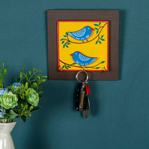 Dudki 2 Birds Wooden Key Holder