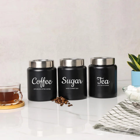 Dudki Iconic Tea Sugar Coffee Canister Set