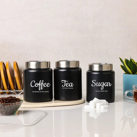 Dudki Iconic Tea Sugar Coffee Canister Set