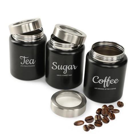 Dudki Iconic Tea Sugar Coffee Canister Set