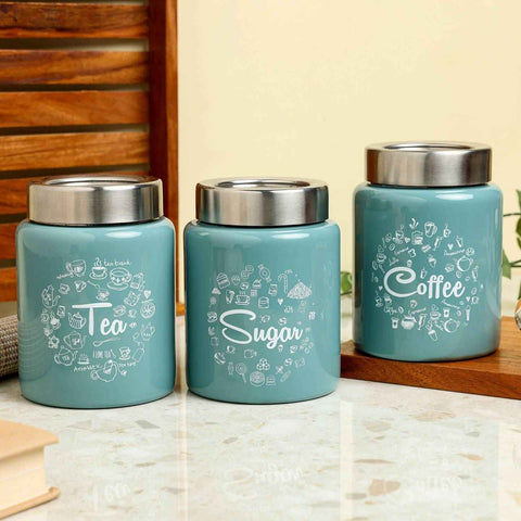 Dudki Iconic Tea Sugar Coffee Canister Set