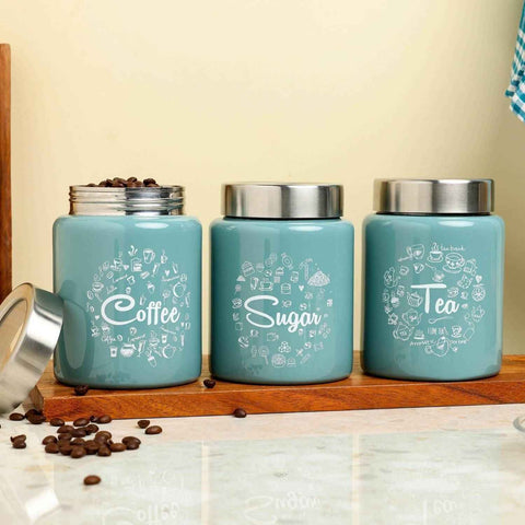 Dudki Iconic Tea Sugar Coffee Canister Set