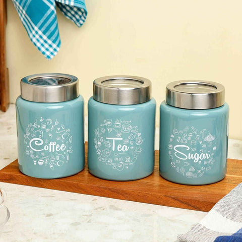 Dudki Iconic Tea Sugar Coffee Canister Set