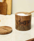 Wooden Salt box with Spoon