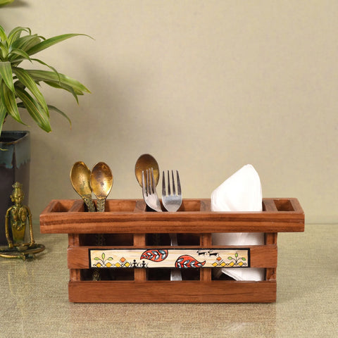 Handcrafted Flora Cutlery Storage Box