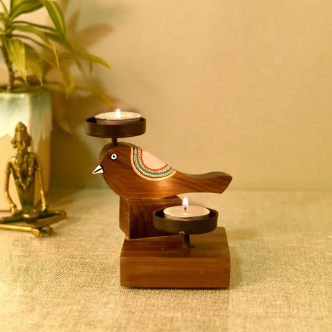 Chirping Bird Tealight Holder (5.1×5.1×5)