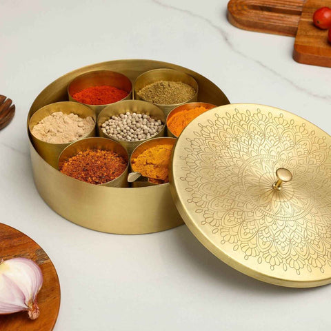 Dudki 7-in-1 Brass Spice Box