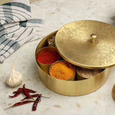 Dudki 7-in-1 Brass Spice Box