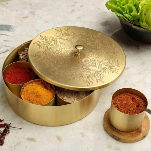 Dudki 7-in-1 Brass Spice Box