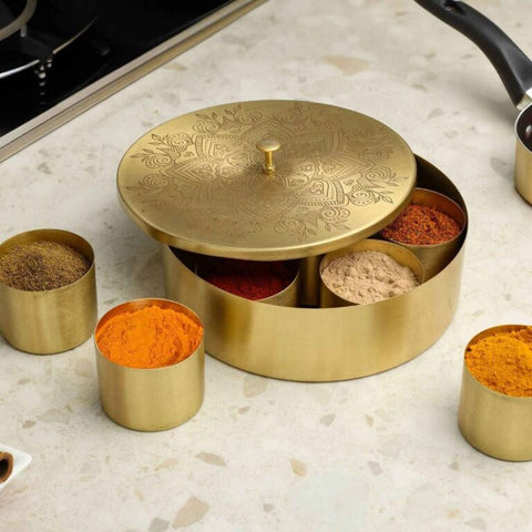 Dudki 7-in-1 Brass Spice Box