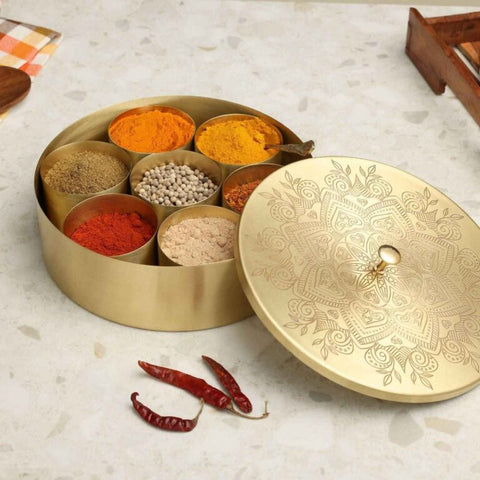 Dudki 7-in-1 Brass Spice Box