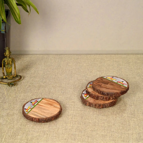 Elephant Parade Round Wooden Coaster S04