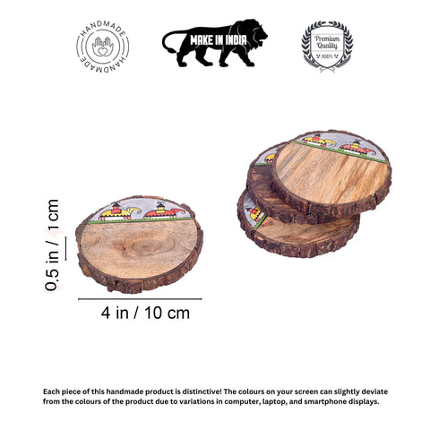 Elephant Parade Round Wooden Coaster S04