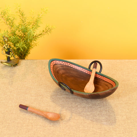 Leaf Of Nature' Serving Platter In Rosewood