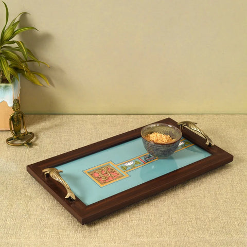 Periwinkle Elephant Serving Tray (16x9x2)