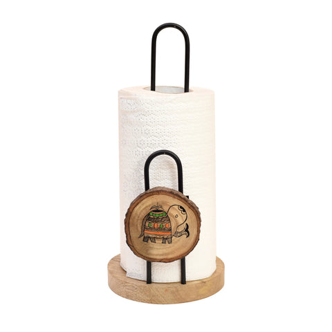 Table Top Style Wooden Tissue Roll Holder